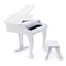 Hape Deluxe White Grand Piano - Thirty Key Piano Toy W/ Stool, Electronic Battery Powered Keyboard Musical Toy Set for Kids, Music, Ages 3+